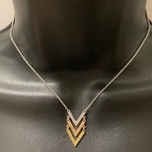 Swarovski crystal 3 tiered, rose gold, silver & gold 10 in necklace